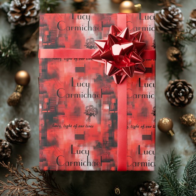 Papper omslagning av personlig Red and Black Gift Presentpapper (Skapare uppladdad)