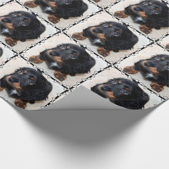 Papper omslagning av Puppy Photo Bones Ram Presentpapper (Hörn)