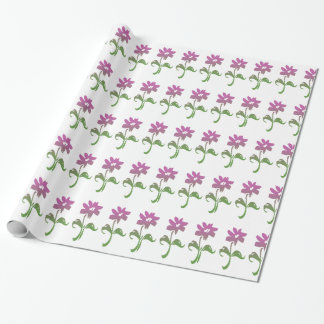 Papper omslagning av rosa och Grönt Blomsterträdgå Presentpapper