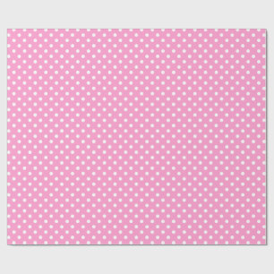 Papper omslagning av rosa och vit polka mönster presentpapper