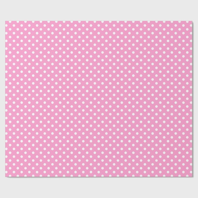 papper omslagning av rosa och vit polka mönster presentpapper (Platt)