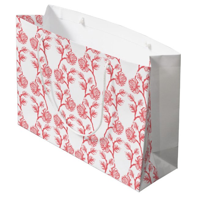 Papper omslagning av rött och rosa med upprepande (Baksidan Vinklad)