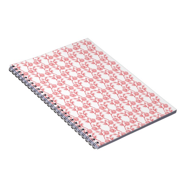 Papper omslagning av rött och rosa med upprepande anteckningsbok (Högra Sidan)