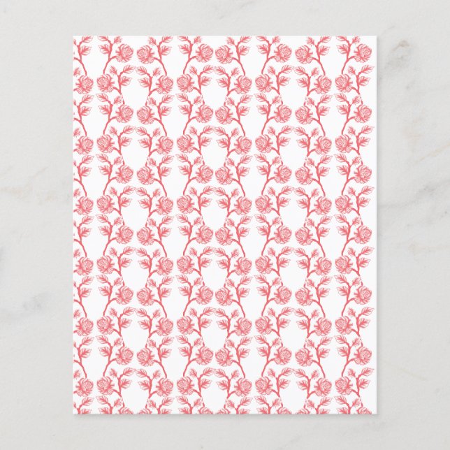 Papper omslagning av rött och rosa med upprepande flygblad (Framsidan)