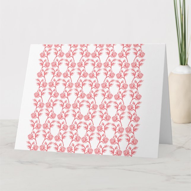 Papper omslagning av rött och rosa med upprepande kort (Framsida)