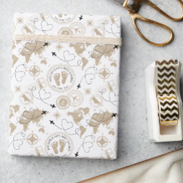 Papper omslagning av skjut av babyskor presentpapper