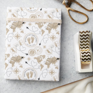 Papper omslagning av skjut av babyskor presentpapper