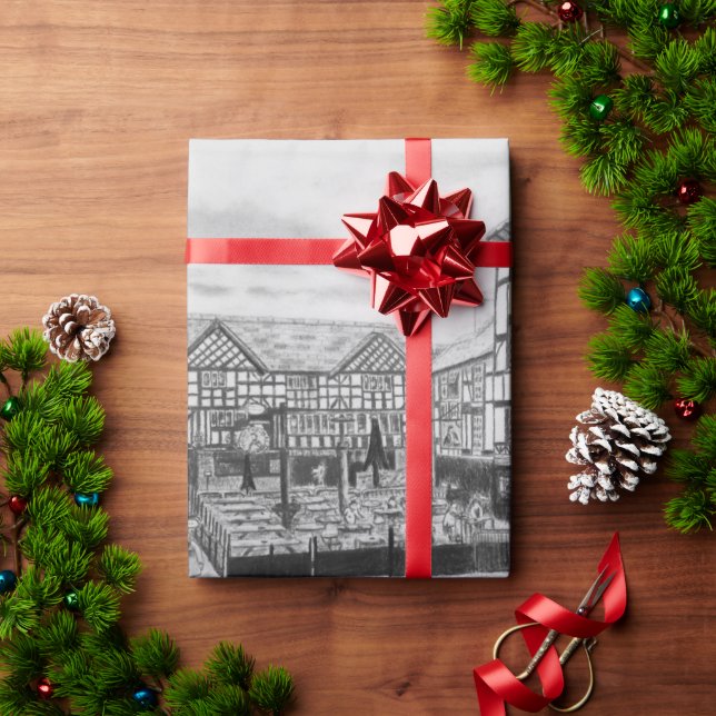 Papper omslagning av skulptur presentpapper (Julgåva)