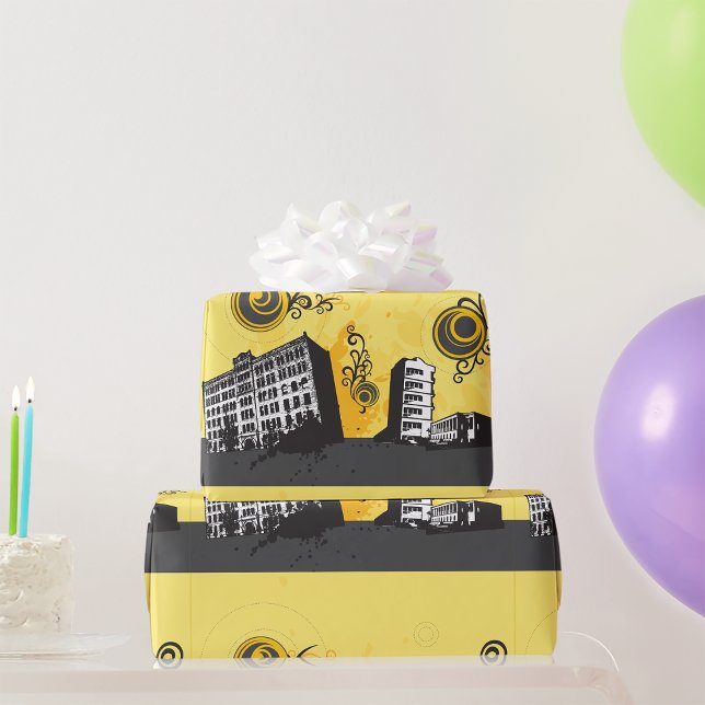 Papper omslagning av stadscen presentpapper (Skapare uppladdad)