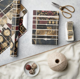 Papper omslagning av stålplommon Ro & växlar Presentpapper