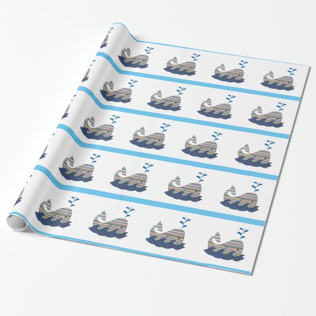 Papper omslagning av stripe-val presentpapper (Utrullad)