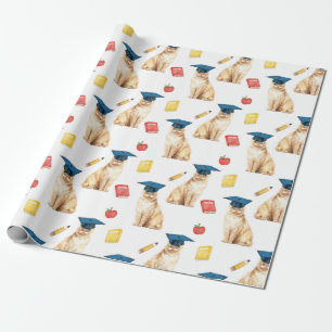 Papper omslagning av studenten-katt, liten Mönste Presentpapper