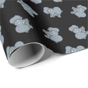 papper omslagning av tecknad av grått från elefant presentpapper