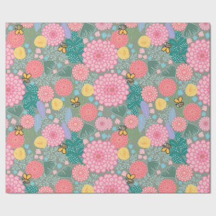 papper omslutning av blommigtens rumsbloom presentpapper