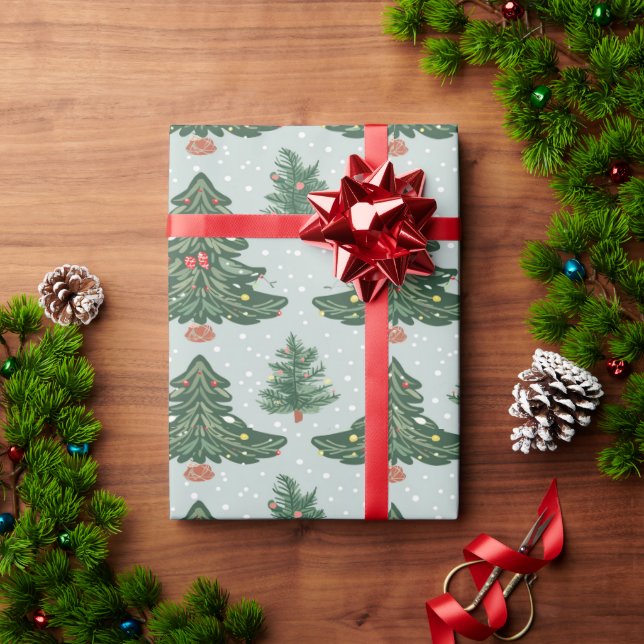 Papper omslutning av färgat Julgran Presentpapper (Julgåva)