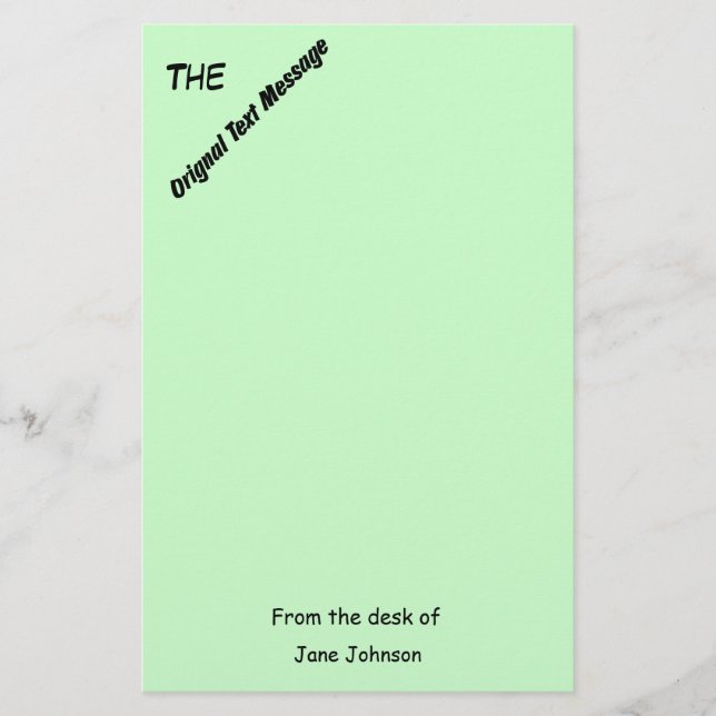 Papper - Originaltextmeddelande (Framsida)