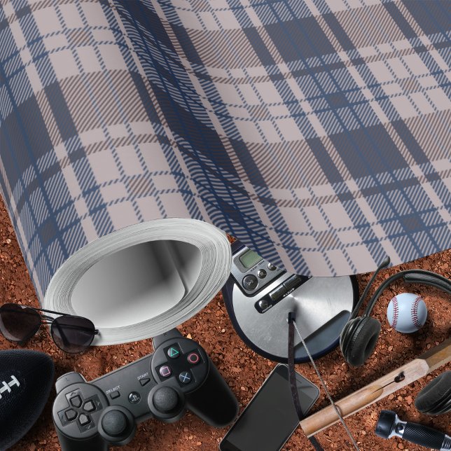 Papper pacblåblå brun-Masculine-insvällning Presentpapper (Plaid-Blue Brown-Masculine Wrapping Paper by Leapfroglisics Shop)