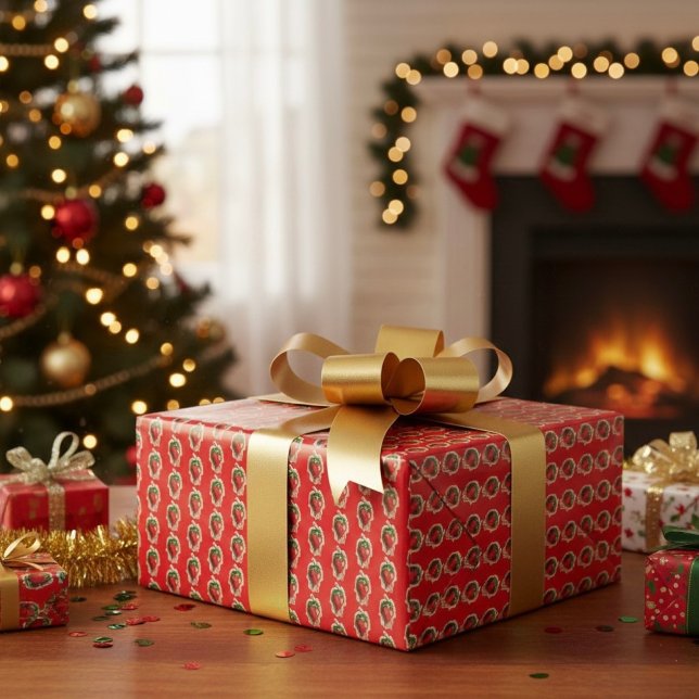 Papper påfyllning av jordgubbar presentpapper (Skapare uppladdad)