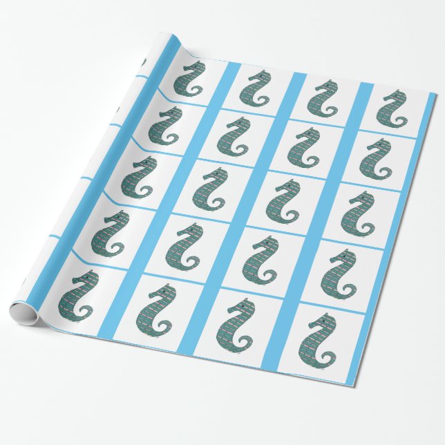 Papper påfyllning av skaldjur presentpapper (Utrullad)