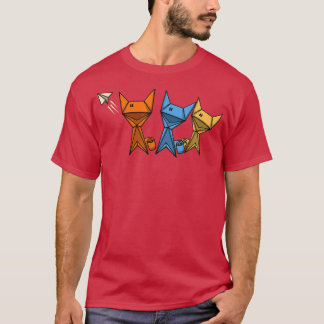 Papper papper FVArt-katt Japan Origami T Shirt