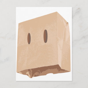 papper påse ansikte-mask vykort