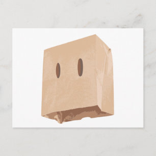 papper påse ansikte-mask vykort