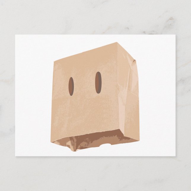 papper påse ansikte-mask vykort (Framsida)