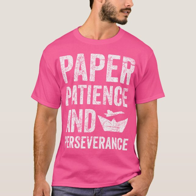 Papper patient och ihållande Origami T Shirt (Framsida)