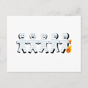 Papper People Burning Vykort