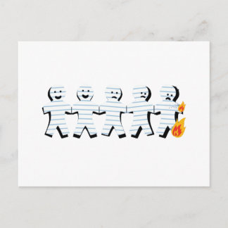 Papper People Burning Vykort