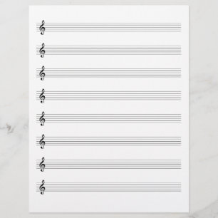 Papper personal i Treble Clef Music Manuscript Tom