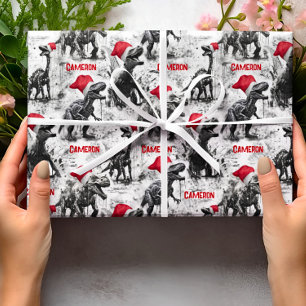 Papper Personlig Dinosaur Presentpapper