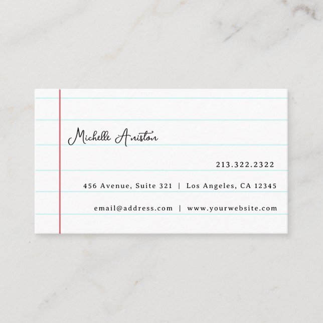 Papper Personlig för elegant - vit bärbar dator Visitkort (Framsida)