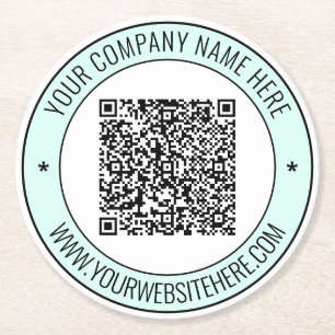 Papper Personlig för QR-kod och Anpassningsbar Underlägg Papper Rund