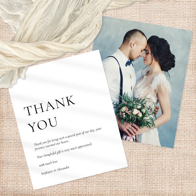 PAPPER Photo Black White Bröllop Tack Flygblad (Skapare uppladdad)