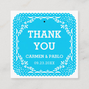 Papper Picado Colorful Mexican Wedding Favor-Märkr Fyrkantigt Visitkort