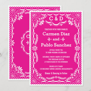 Papper Picado Colorful Mexican Wedding-inbjudan Inbjudningar