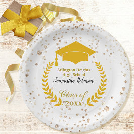 Papper plåt för Studentfesten guld Cap och Laurel