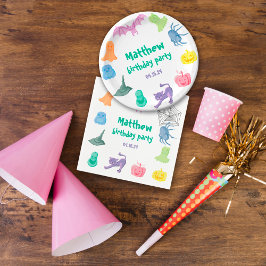 Papper plåt med Halloween-temad födelsedagsfest Pappersservett