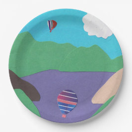 Papper plåt med Sjö bergsdesign