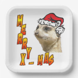 Papper plåt på jultomten Meerkat God jul
