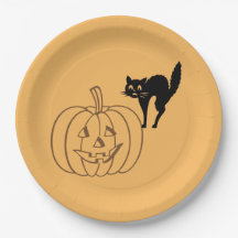 Papper plåt - Pumpkin och Black Cat