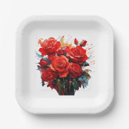 Papper plåt - Röd ros