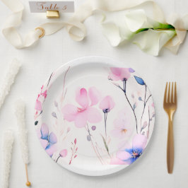 Papper Plate blommigt bröllop/dusch