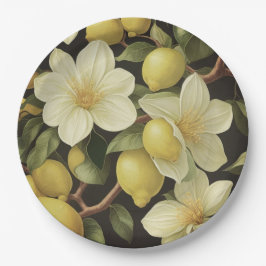 Papper Plattcitroner blommigt bröllop/dusch