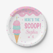 Papper Plattor för iskräm-Födelsedagsfest