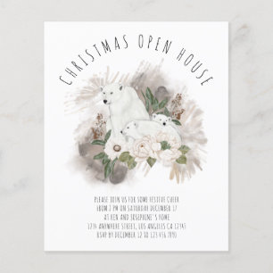 PAPPER Polar Bear Jul Open House Inbjudan Flygblad