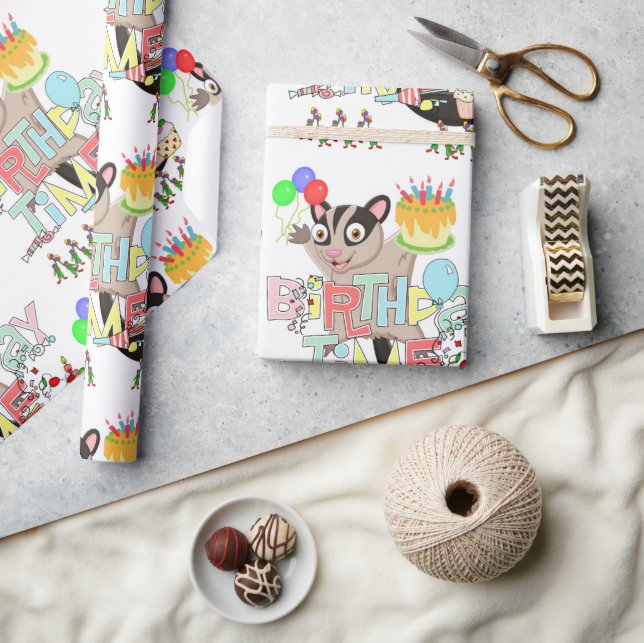 Papper Possum-kummel för grattis på födelsedagen Presentpapper (Hantverk)