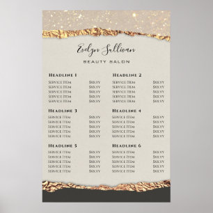 Papper Pris lista för Guld Black Shimmer Poster