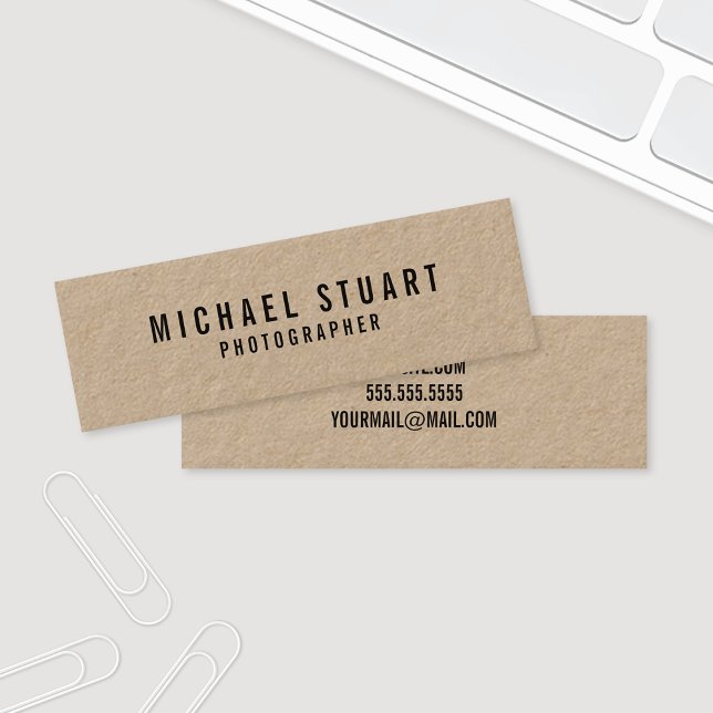 Papper professionell för fet text Kraft Mini Visitkort (Skapare uppladdad)